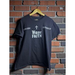 Have Faith Religious Graphic T Shirt Black Cross Print Size Large